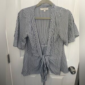 Loft Striped Wrap Top